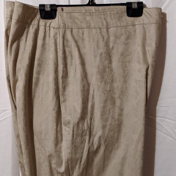 Plus Sz 24 Cotton Wide Leg Cropped Pant Jacquard Print - Picture 4 of 6